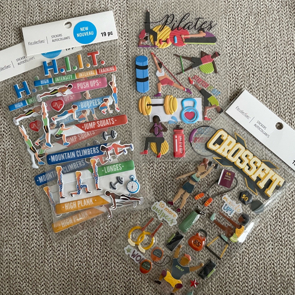 NWT Exercise Scrapbook Stickers